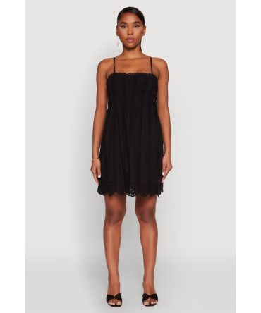 Haute Monde Floral Crochet Detail Mini Dress