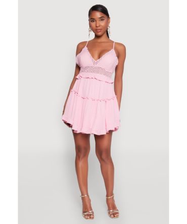 Iris Crochet Detail Tiered Dress
