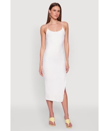 Iris Lace Up Back Side Slit Cami Dress