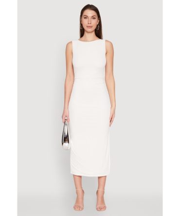 Iris Open Tie Back Side Slit Dress