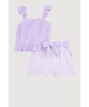 Little Girls Sleeveless Smocked Peplum Top and Joggers