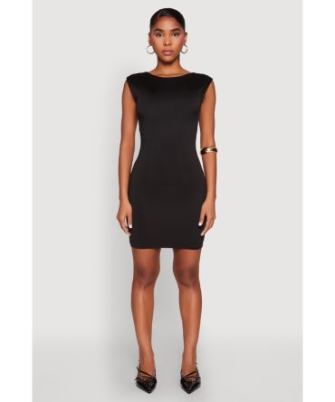 Open Back Ruched Bodycon Dress