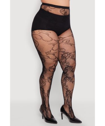 Plus Size Assorted Pattern Fishnet Tights