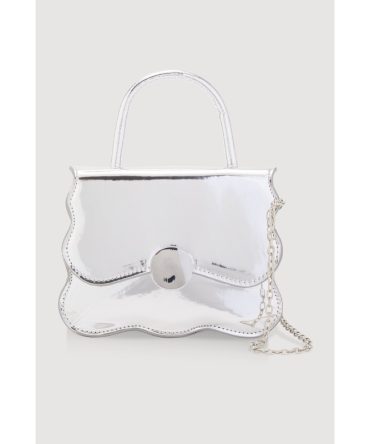 Scalloped Metallic Crossbody Bag