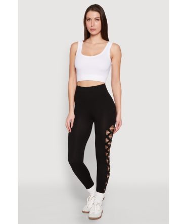 Side Laser Cut Seamless Leggings
