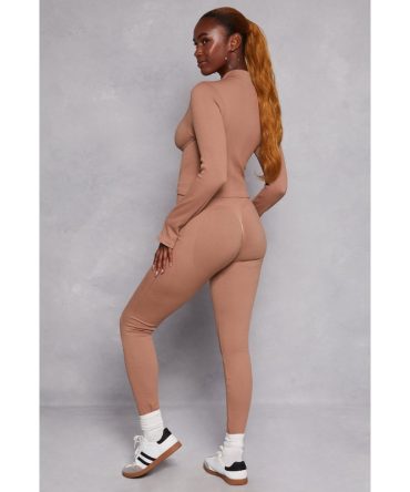 Solid Seamless Ribbed High Waist Leggings