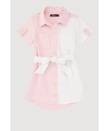 Toddler Girls Color Blocked Shirt Dress