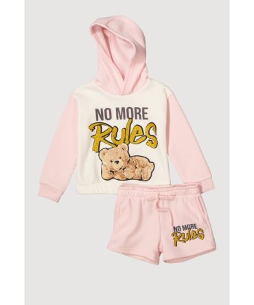 Toddler Girls No More Rules Graphic Sweatshirt and Shorts
