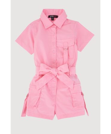 Toddler Girls Tabbed Cargo Pocket Romper
