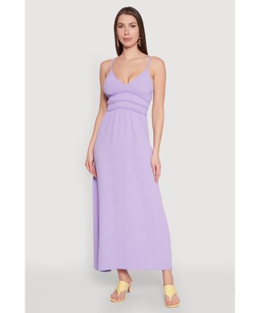 V Neck Empire Waist Maxi Dress