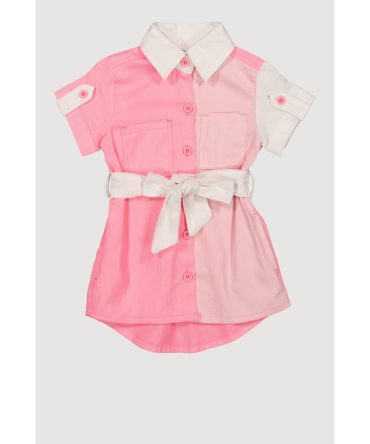 Baby Girls 12-24M Twill Color Block Shirt Dress
