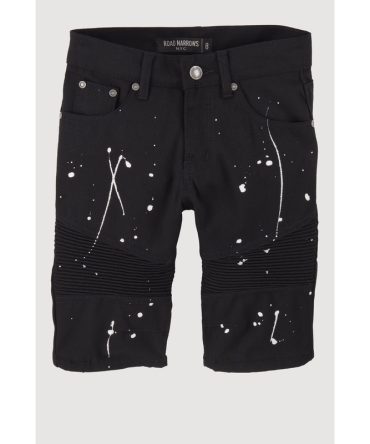 Boys Moto Paint Splatter Denim Shorts