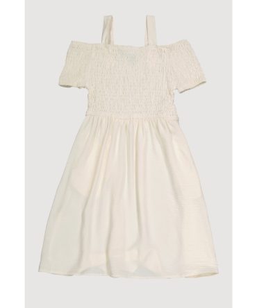 Girls Smocked Cold Shoulder Dress