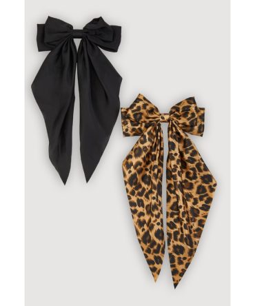 Oversized Bow Ribbon Hair Clips 2 Pack