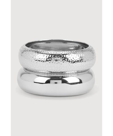 Plus Size Chunky Metallic Bangles Set of 2