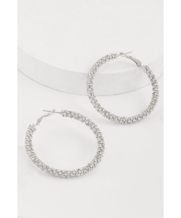 Stylish Rhinestone Hoop Earrings