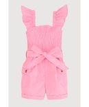 Toddler Girls Puff Sleeve Cargo Jumpsuit