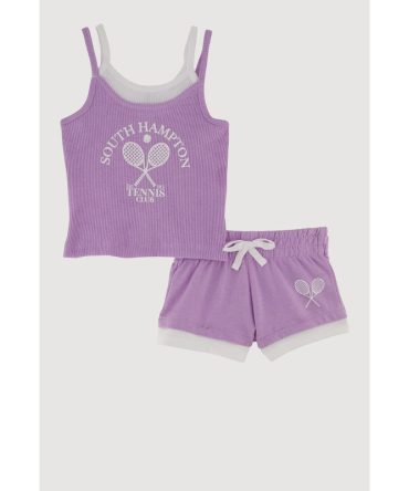 Toddler Girls South Hampton Graphic Layered Cami and Shorts
