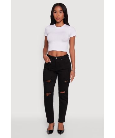 WAX Distressed Stretch Slim Leg Jeans