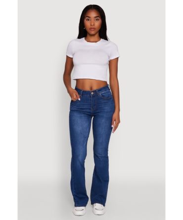 WAX Stretch Flap Pocket Mid Rise Bootcut Jeans