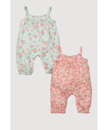 Baby Girls 0-9M Floral Ruffle Jumpsuits 2 Pack