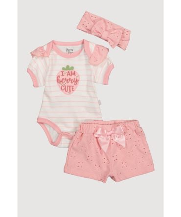 Baby Girls 0-9M I Am Berry Cute Bodysuit and Shorts Set