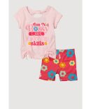 Baby Girls 12-24M Lurex Striped Shirt and Cargo Shorts