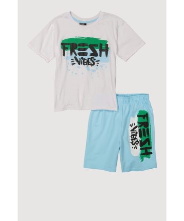 Boys Fresh Vibes Graphic Tee and Shorts
