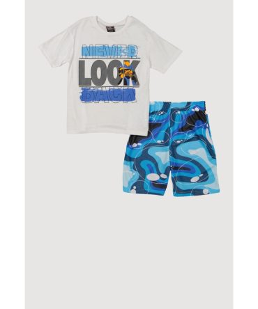 Boys Never Look Back Graphic Tee and Mesh Shorts