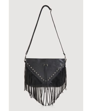 Fringe Studded Crossbody Clutch Bag