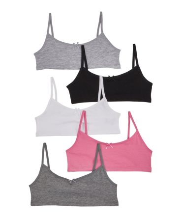 Girls Cami Bras 5 Pack Set