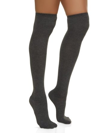Knitted Solid Over The Knee Socks