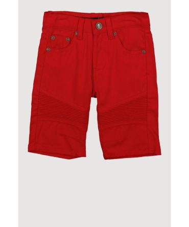 Little Boys Solid Moto Denim Shorts