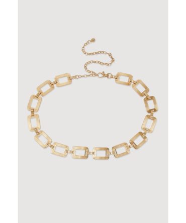 Metallic Rectangle Chain Belt