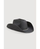 Rhinestone Trim Denim Print Cowboy Hat