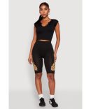 Seamless Leopard Print Detail Bike Shorts