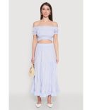 Almost Famous Pointelle Crochet Tie Front Top