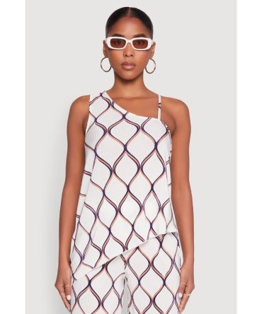 Almost Famous Plisse Asymmetrical Top