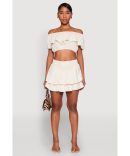 Almost Famous Smocked Waist Tiered Mini Skirt