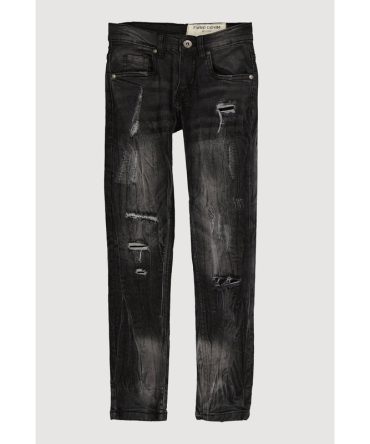 Boys Frayed and Distressed Whiskered Jeans