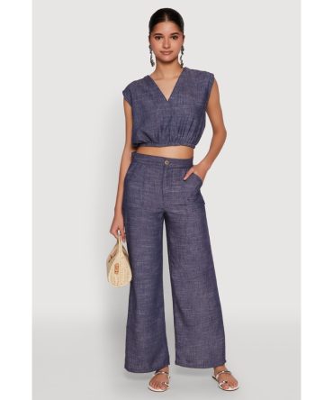 Linen High Waist Dress Pants