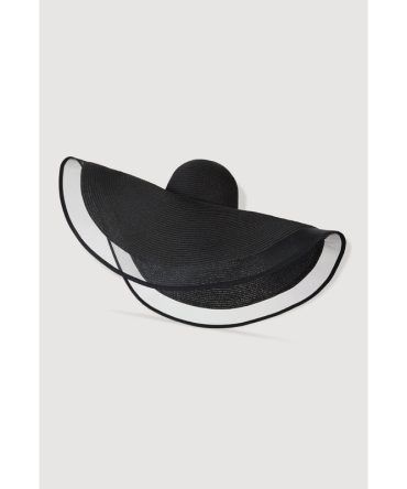 Oversized Mesh Detail Straw Floppy Hat