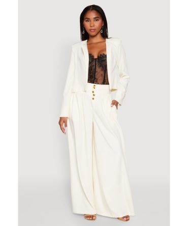 Paper Bag Waist Wide Leg Pants