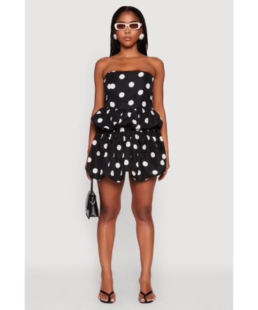 Spoon Jeans High Waisted Polka Dot Bubble Skirt