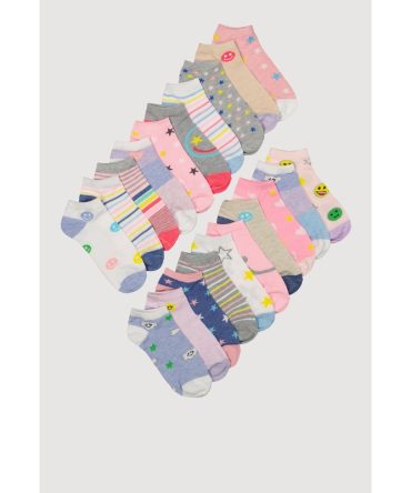 Toddler Girls Assorted Ankle Socks 20 Pack