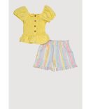 Little Girls Tie Waist Belted Utility Romper
