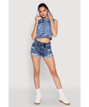 WAX Hooded Denim Vest