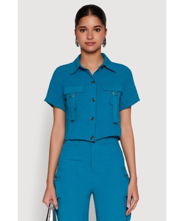 Airy D Ring Closure Crop Top