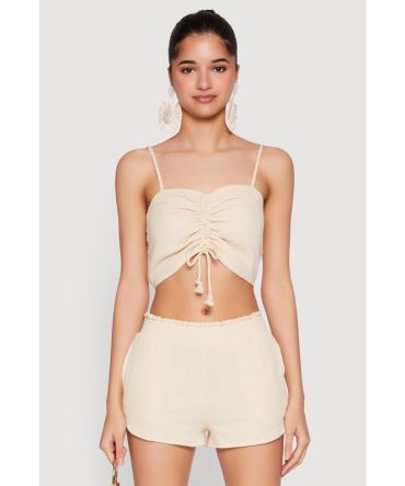 Almost Famous Ruched Cropped Cami