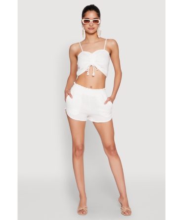 Almost Famous Smocked Waist Shorts